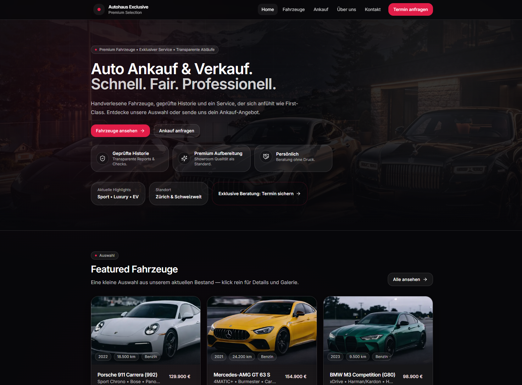 Demo Autohaus Website